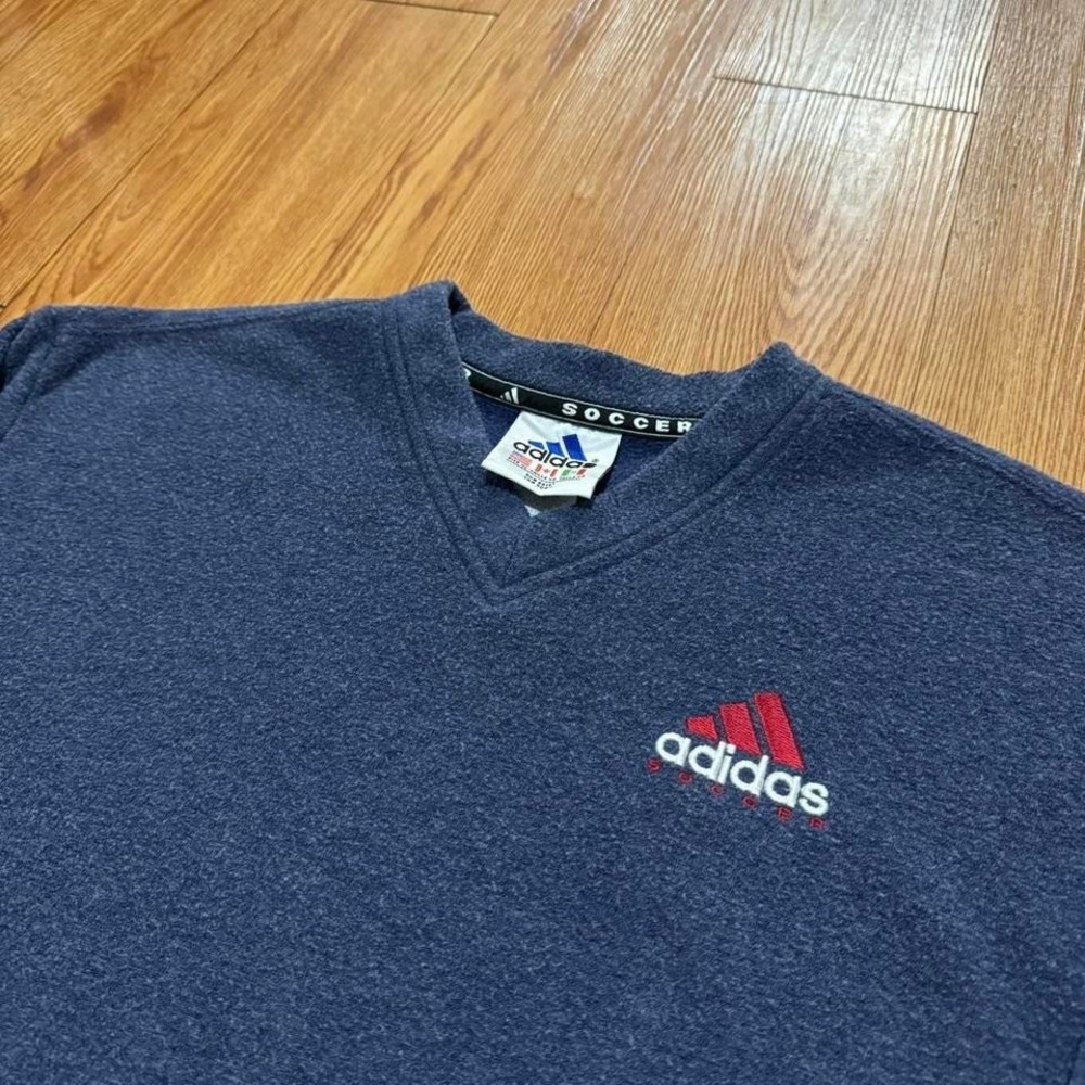 Adidas Men's Sweatshirt Warm Up Cozy Vintage Football Fleece Blue Size‎ XL